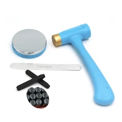 DIY Jewelry Tools Metal Working Brass Rubber Hammer and Stainless Steel Base Punch Set Hand making Tool for Jewelry Accessories