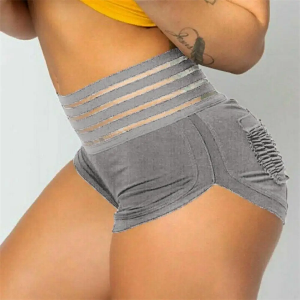 Women's Stretch Breeches Fitness Sweatpants Sexy Running Sports Shorts Abdomen Exercise Casual Shorts