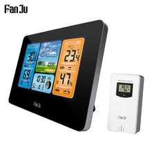 FJ3373 Multifunction Digital Weather Station LCD Alarm Clock Indoor Outdoor Weather Forecast Barometer Thermometer Hygrometer