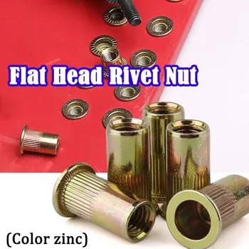 

100Pcs M3 M4 M5 M6 M8 M10 304 Stainless Steel Flat Head Threaded Rivet Insert Cap Rivet Nut