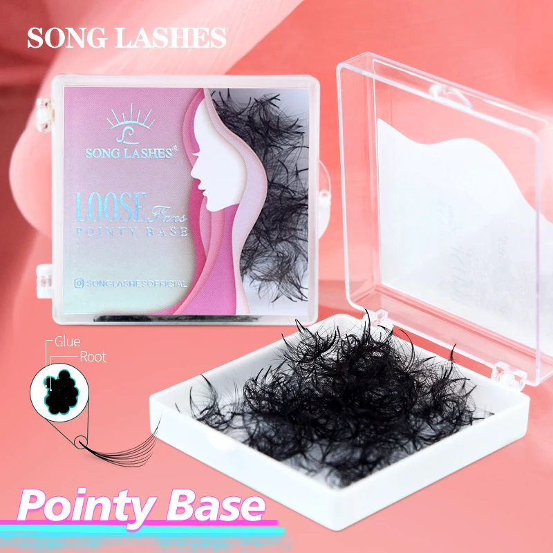 Song Lashes Pointy Base Premade Fans Loose Fans Medium Stem Sharp Thin Pointy Base Promade Volume Fans Eyelash Extensions