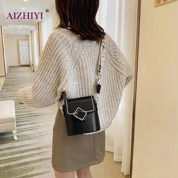 

Small PU Leather Crossbody Bags for Women 2020 Fashion Casual Bucket Female Special Lock Design Solid Color Messenger Handbag