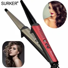 Surker HB-746F Профессиональный зауженные Керамика волосы щипцы для завивки волос бигуди горячим утюгом волос Салон волна 6-ступенчатая Контроль температуры быстрый нагрев