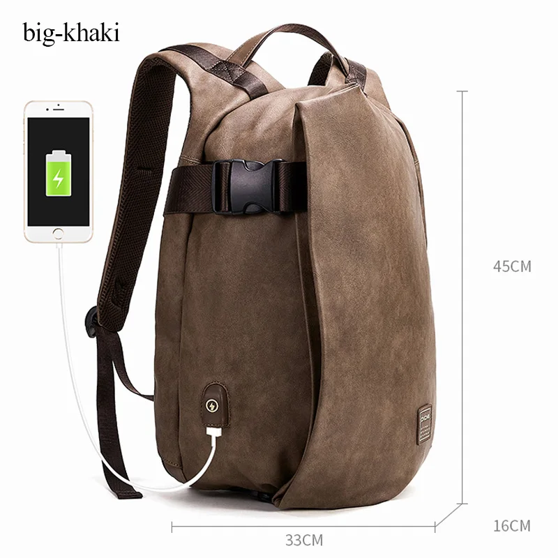 big-15 inch laptop DIDE, мужские рюкзаки, USB, 15 дюймов, для студентов средней школы/колледжа, рюкзак для ноутбука, мужской рюкзак, дорожная сумка, подарок, большой/маленький размер - Цвет: big-15 inch laptop