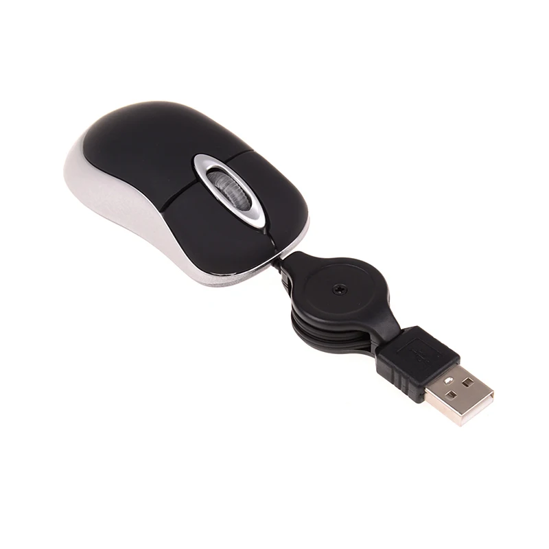 Горячая мини Проводная мышь USB Выдвижная оптическая мышь Бесплатный привод офисная игровая мышь - Цвет: Белый