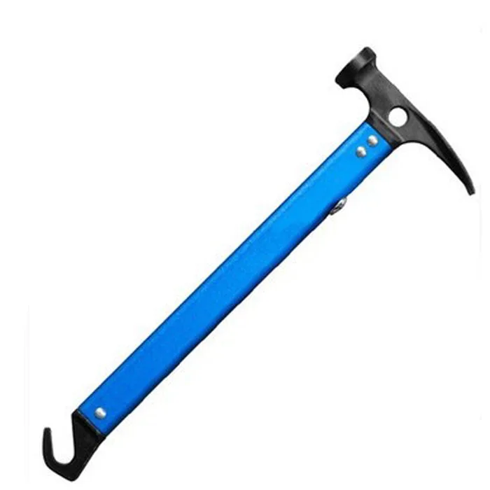Blue Открытый Кемпинг многофункциональный молоток, безопасный молоток, алюминиевая ручка, молоток, навес, палатка, альпинистский молоток, молоток - Цвет: Blue