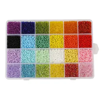 

DIY jewelry accessories 3mm glass rice grains, 24 boxes of paint beads, 12000 boxes