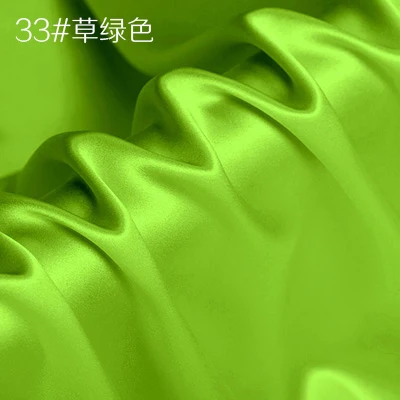 90 чистый цвет шелк тутового крепа атласная ткань для женщин платье Cheongsam рубашка ширина 114 см Одежда Ткань Сделай Сам шитье горячая распродажа - Цвет: 33
