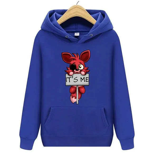 It's me Kawaii FNAF плюшевые Foxy мужские толстовки с капюшоном Толстовка для мужчин и детей, детская брендовая одежда для подростков, толстовки для мальчиков, Джек - Цвет: Королевский синий