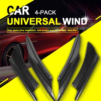 

Universal 4pcs Car Front Bumper Deflector Lip Splitter Fins Canards Body Spoiler Front Bumper Lip Splitter Fin Air Knife for Car