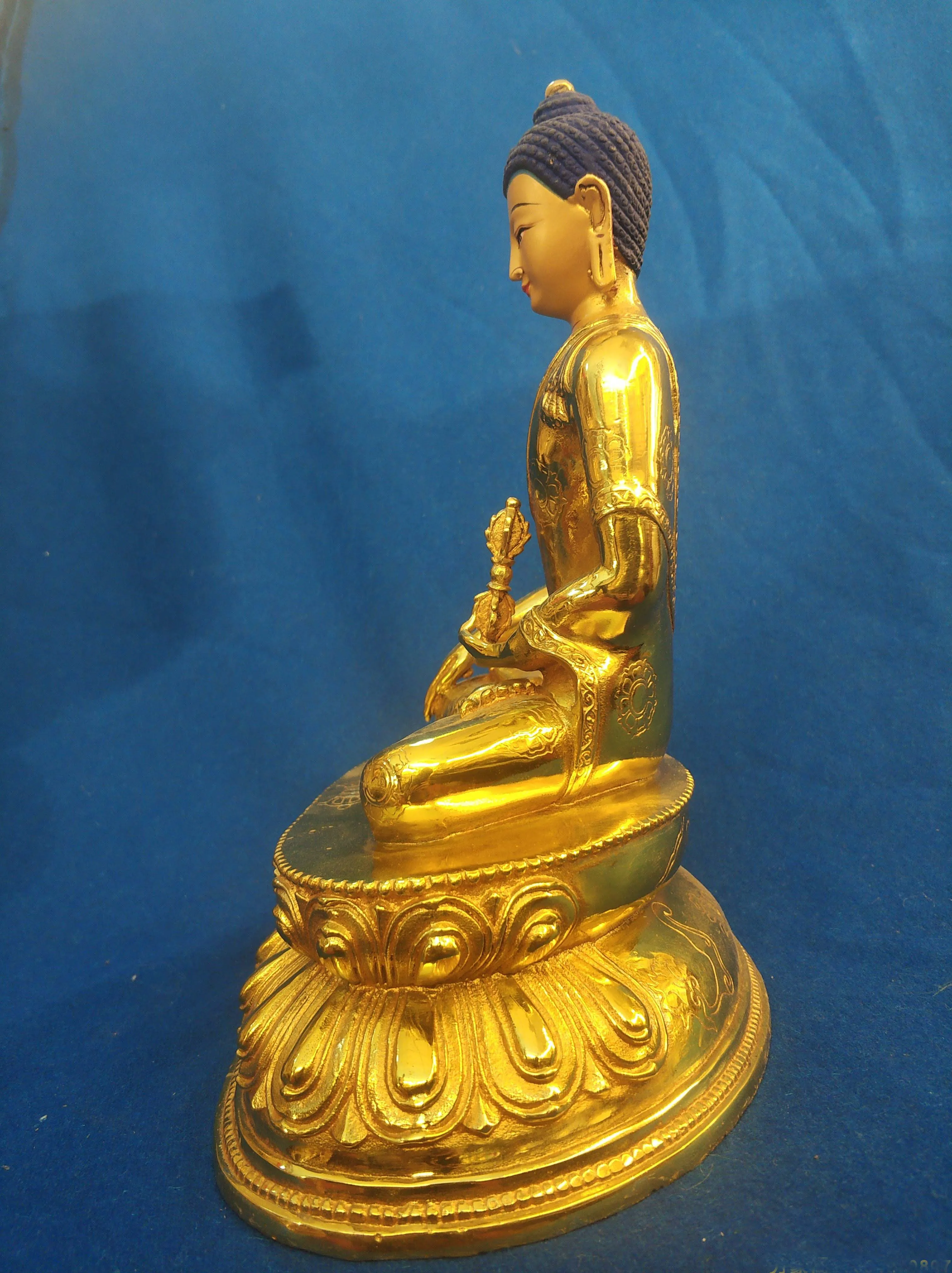 China Antique Tibetan Buddhist brass gilded Buddha statue Yongle mark 