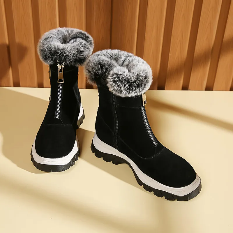 MORAZORA/ г., Новое поступление, Зимние Модные теплые женские ботинки удобная обувь для отдыха с круглым носком высококачественные ботильоны