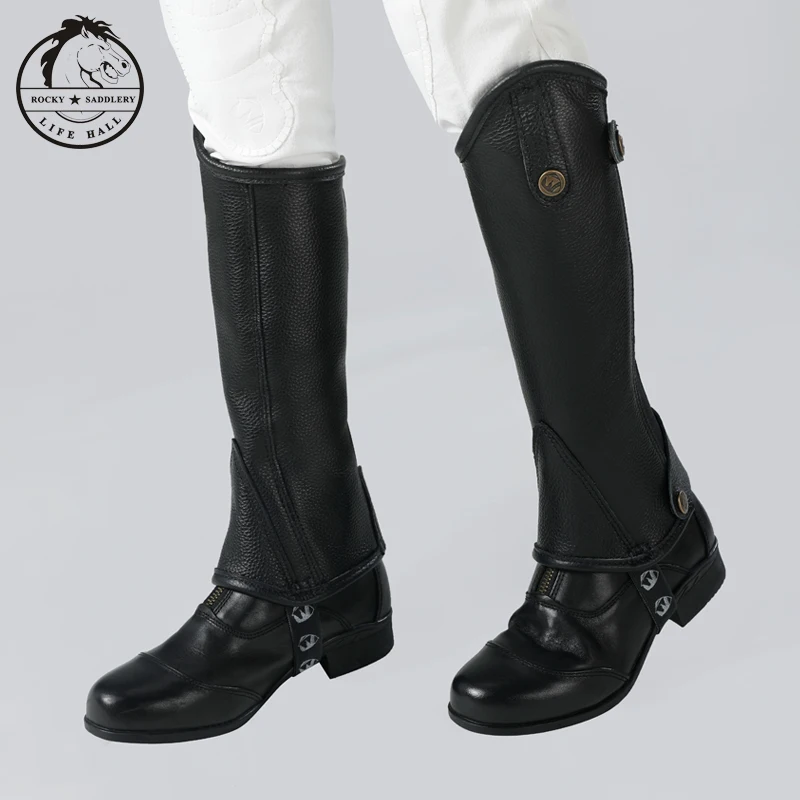 Cavassion Kid's Leather Half-chaps Riding Leg Protection