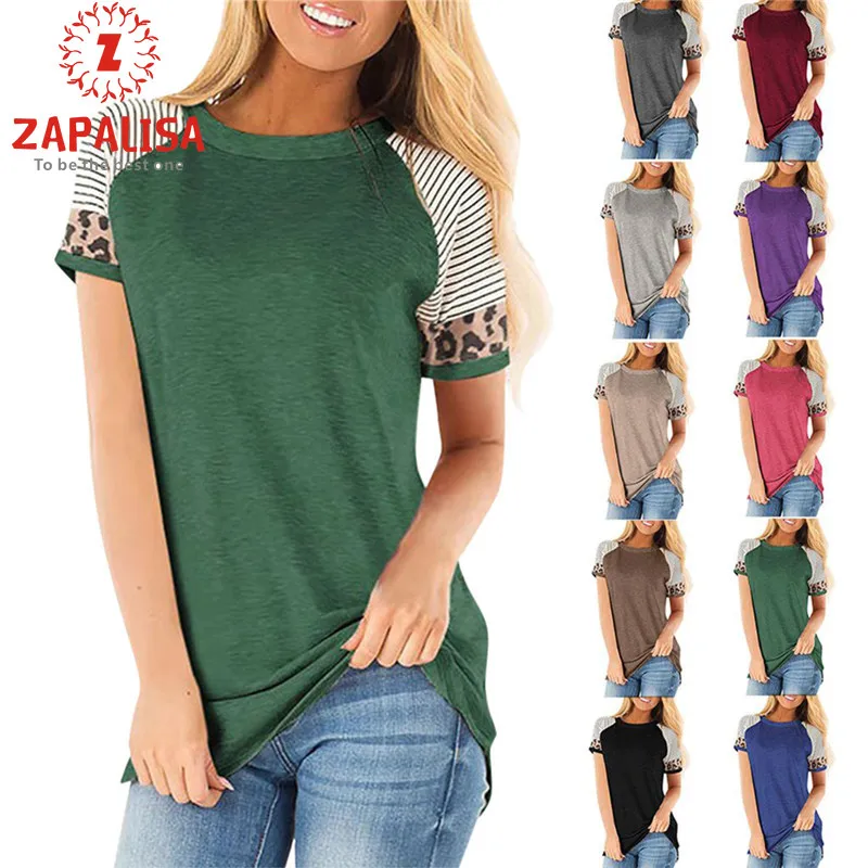 ZAPALISA летняя футболка Повседневная с круглым вырезом и коротким рукавом