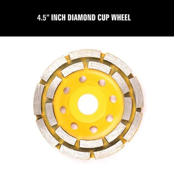 

4.5 Inch Diamond Cup Grinding Wheels Double Row Segments Concrete Angle Grinder QJS Shop