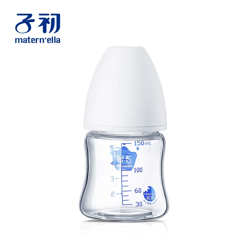 BPA бесплатные Детские Стеклянные Бутылочки для молока для кормления, для хранения молока, с широким горлышком, для младенцев, для детей, для кормления, соска, бутылочки для напитков, 240 мл - Цвет: 150ml