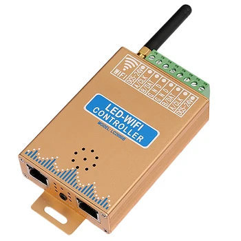 

FULL-Wifi Connection Musical Control Led Digital Pixel Strip Light Controller, 2048 Pixel Led Screen Controller, with Mic
