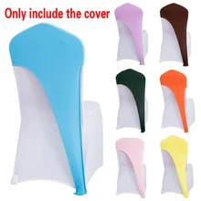 Spandex Chair Cover Solid Color Stretch Chair Cap Hood Elastic Chair Sash Bands For Banquet Event Decoration