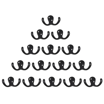 

15pcs/set Towel Multifunction Keys Door Back Coat Hooks Backpacks Zinc Alloy Robes Scarves With 30 Screws Hats Wall Mounted