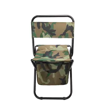

Portable Backpack Stool Folding Backrest Chair Environmental Protection and Durability with Bag Camo for Outdoor Fishing