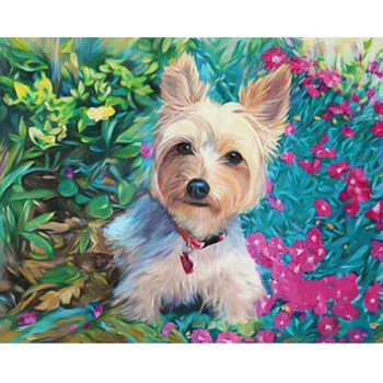 

Hobbies and Crafts Cross Stitch Diamond Embroidery Yorkshire Dog Pattern 5D Mosaic Diy Diamond Paintings Full Picture By Number