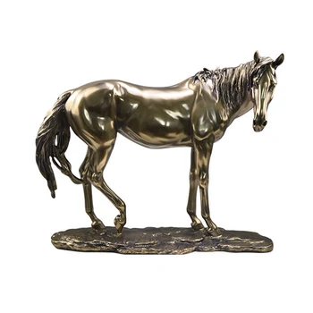 

ABSTRACT ANIMAL FIGURINE BRONZE HORSE STATUES COLD CAST COPPER ART RESIN CRAFTS EUROPEAN STYLE HOME DECORATIONS ORNAMENTS R1405