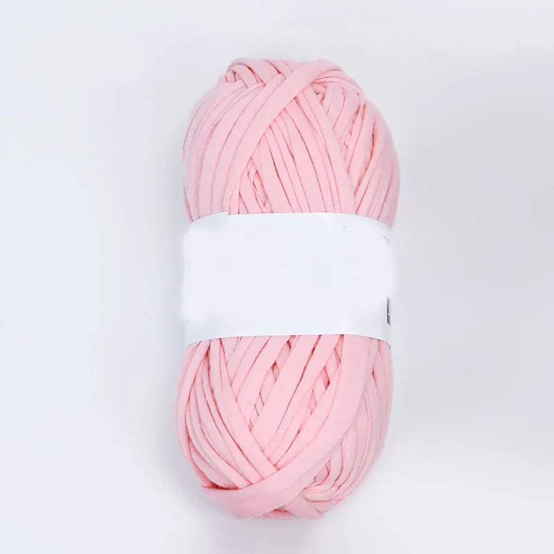 Розовый Solid Soft Crochet Yarn Knitting Cloth Thread DIY Crafts Cotton Yarn Knitting Carpet Handbag Hands Knitting High Quality - Цвет: Розовый