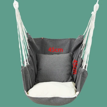 

Hammock Chair Hanging Rope Chair Swing Chair Seat with 2 Pillows for Garden Indoor Outdoor Fashionable Hammock Swings