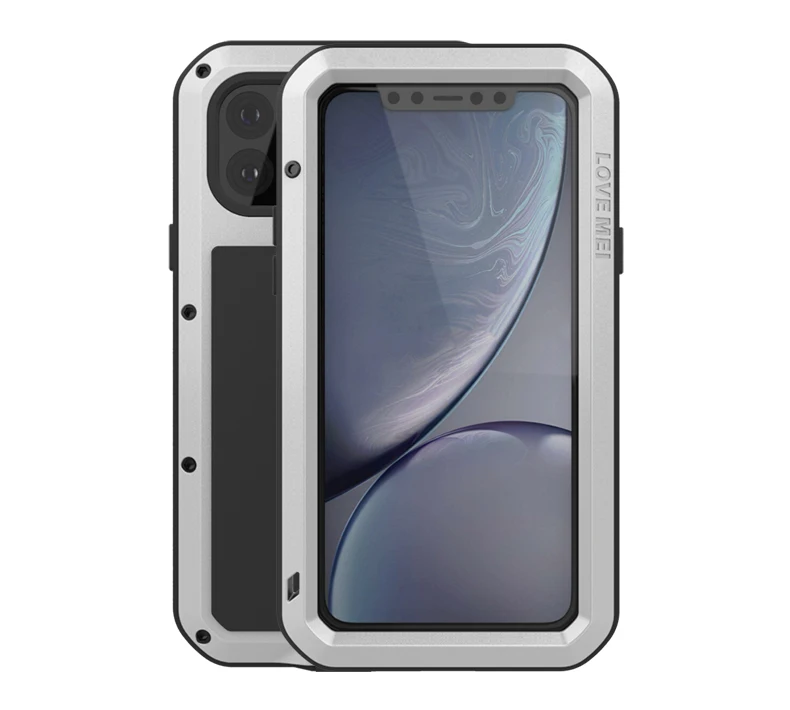 LOVE MEI Metal Armor Waterproof Dustproof Shockproof Rugged Full Body Cover for iPhone 11 Pro Outdoor Sport Phone Case