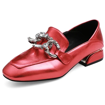 

fanyuan New Wholesale Chunky Heels Plus Size 50 Customize Slip On Spring Leisure Women Shoes Woman Pumps Female