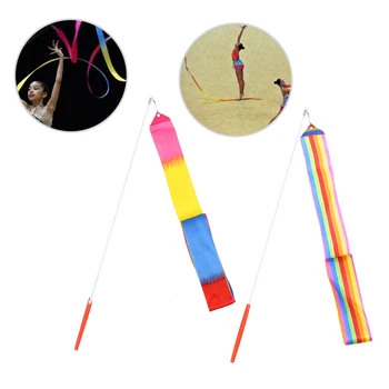 

12pcs Ribbon Colorful Dancing Gymnastics Ribbon Rhythmic Ribbon Dancing Streamers for Kids Adults Children
