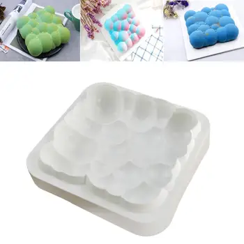 

1PC 3D Cloud Large Silicone Mousse Mold White Square Cake Mold Bubble Dessert Baking tools candy Kitchen Gadgets DIY