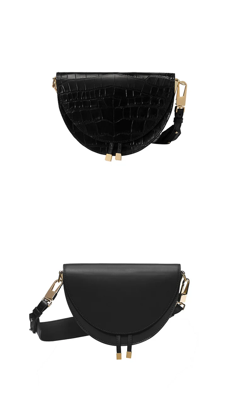 Винтажная модная полукруглая седельная сумка, женская сумка через плечо, Аллигатор, женские сумки-мессенджеры, Змеиный стиль