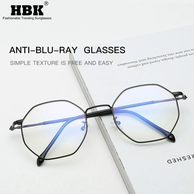 HBK, Ретро стиль, анти-синий светильник, шестигранная оправа для очков для женщин и мужчин, компьютерные очки для чтения, унисекс, голубые лучевые очки, светильник, очки