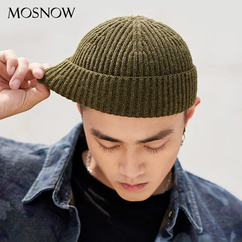 Унисекс Skullcap Beanie зимняя вязанная теплая шапка повседневная короткая широкая хип-хоп шапка для взрослых мужчин и женщин шерстяные вязаные Осенние эластичные крышки