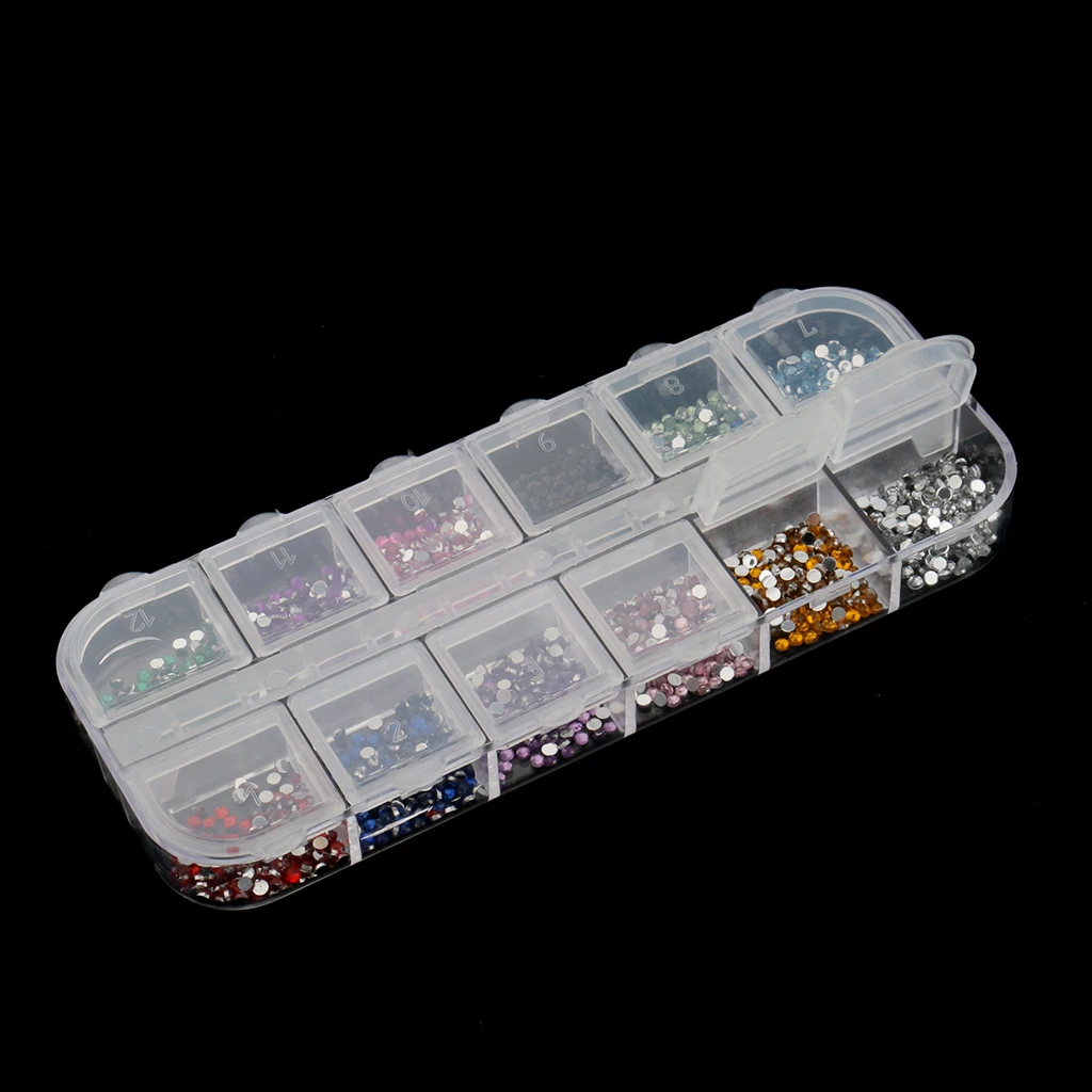 1200pcs Nail Art Decoration Rhinestone Glitter Sticker 3D Tips Diamond 1.5mm Nail Art Accessories