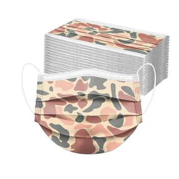 

50pc Kids Three-layer Children's Cashew Camouflage Mask 2020 Disposable Protective Printing Maske Mouth Cover Breathable Маски
