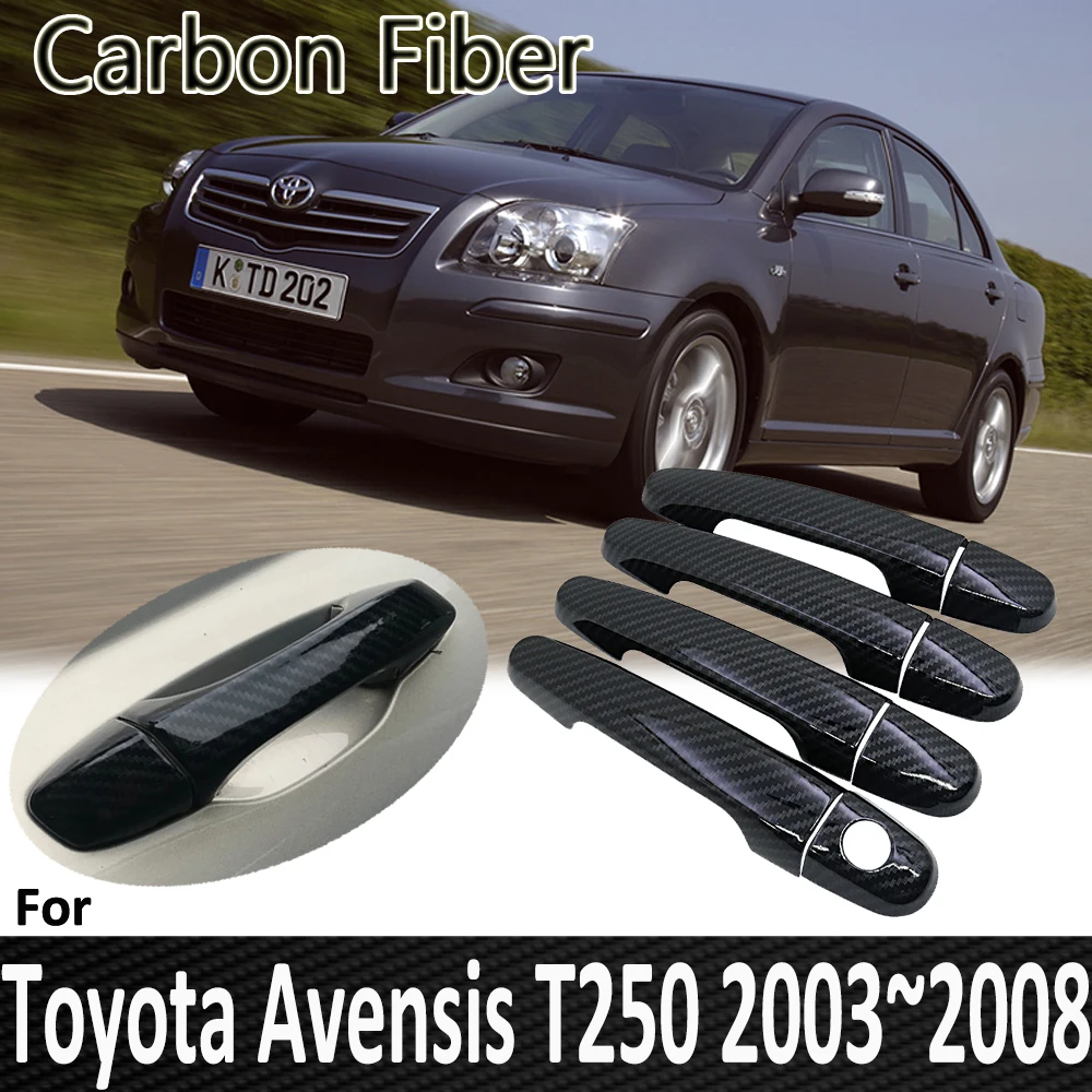 Черное углеродное волокно для Toyota Avensis T250 T25 2003 2004 2005 2006 2007 2008 Автомобильная