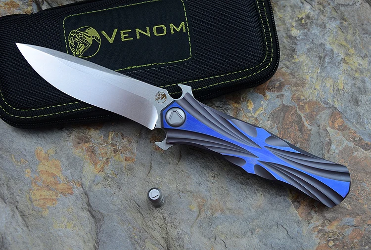 Титановый плавник VENOM Kevin John T series M390 складной нож керамический шариковый