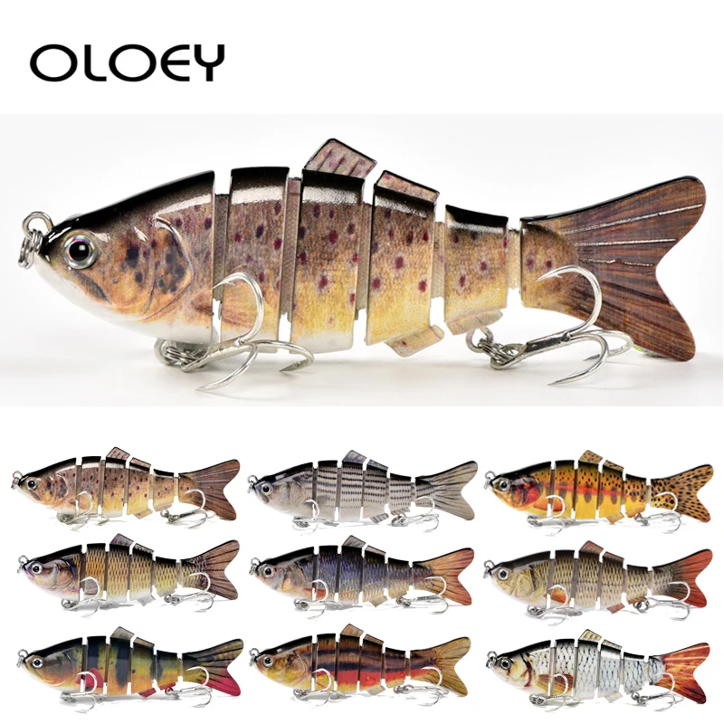 

OLOEY 10cm 19.5g Sinking Wobblers Fishing Lures Jointed Crankbait Swimbait 6 Segment Hard Artificial Bait Fishing Tackle Lure