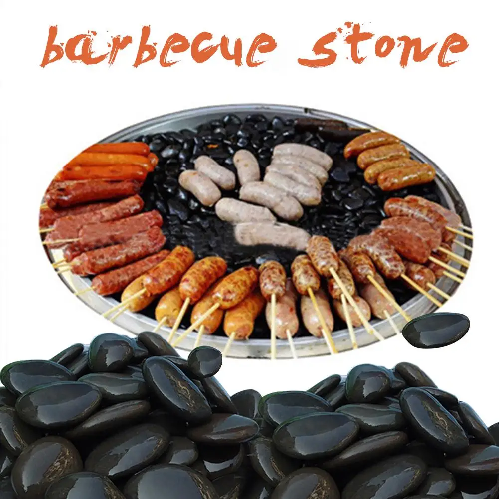 

Barbecue Cobblestone Barrel Fish Volcanic Stone Decorative Heat-resistant Barbecue Cooking Stone For Outdoor Camping Babecue