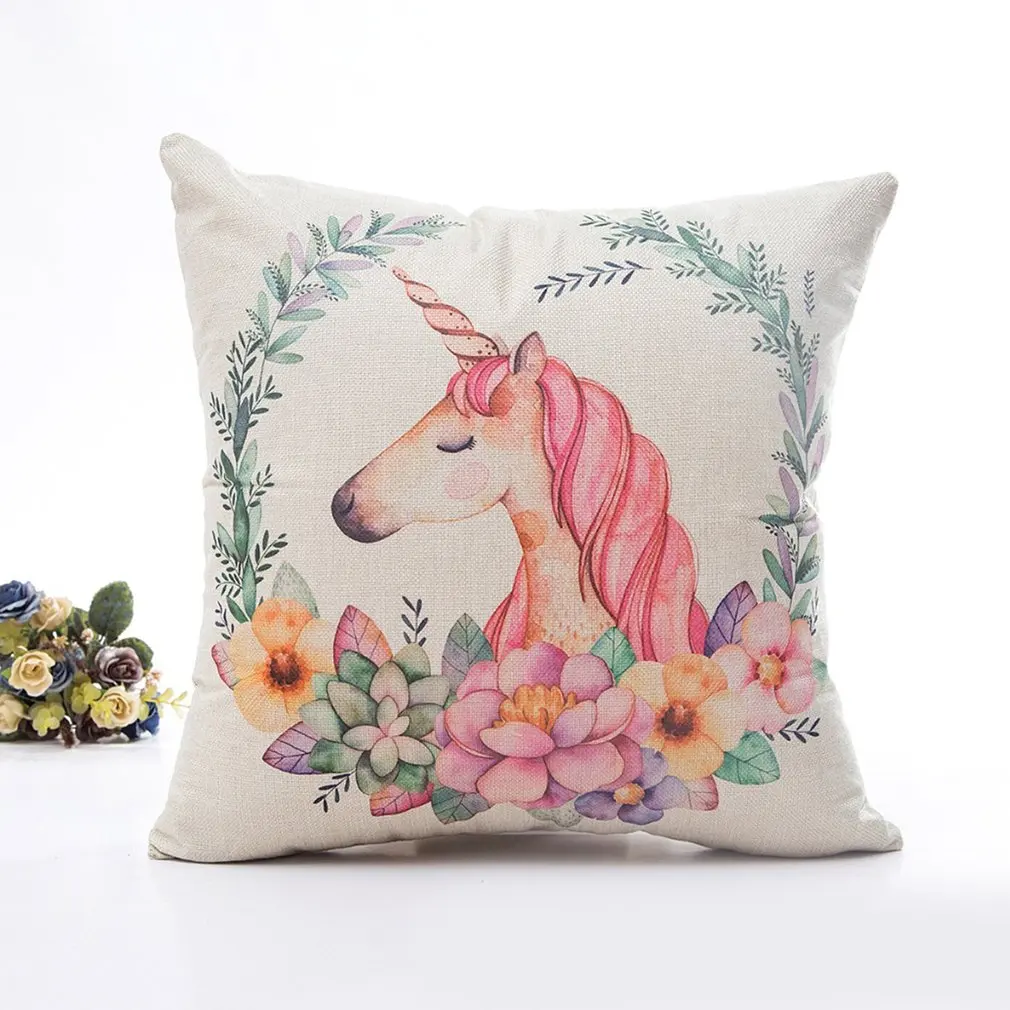 2018 HOT Animal Pillow Cover Flower Printing Luxury Comfortable Cushion Invisible Zipper Case Home Office | Дом и сад