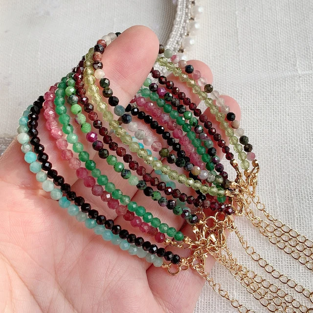 4mm Runde Edelstein-Perlen Fußkettchen Dehnbar - Natürliche Steine Für Reiki & Chakra, Mehrfarbig