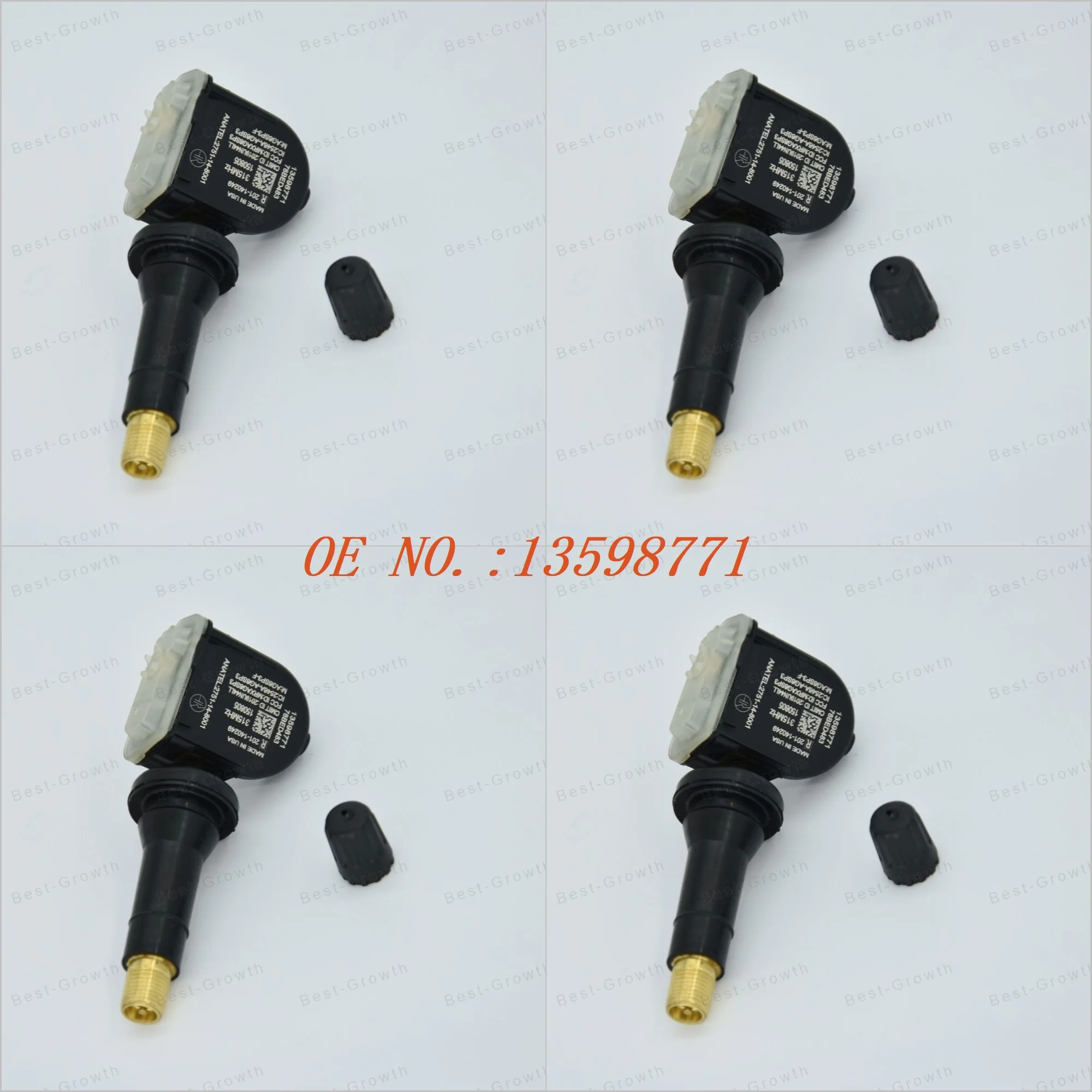 

4TPMS Tire Pressure Sensors Monitor For Chevrolet Malibu Hybrid Suburban Tahoe Traverse 13598771 13598772 13589597 23445327 A005