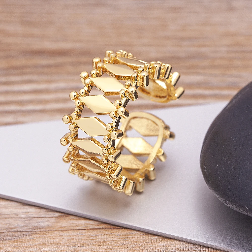 Luxury Cross X Shape Women Engagement Ring Full Paved Zircon Gold Color Elegant Simple Jewelry Open Adjustable Ring wedding rings finger rings fashion rings engagement rings zircon rings fashion ring crystal rings metal rings stone rings gold rings