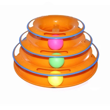 

Pet Supplies Three-Layer Pet Cat Toy Game Plate Cat Toy Tower Track Disc Cat Puzzle Track Ball Turntablel Entertainment