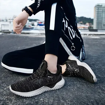 

245 Men Running Shoes Women Dad Shoes Lace-up Fly Weave Sneakers Athletic Trainer Sports Shoes Breathable Mesh Non Slip