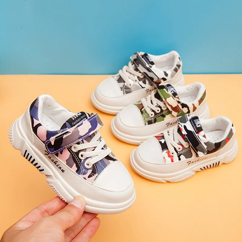 

2019 New Spring and Autumn Children's Sports Shoes Boys Casual Shoes Primary School Students White Non-slip Girls Shoes