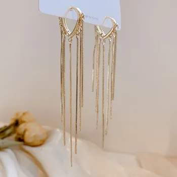

Exaggeration 2020 New Style Fashion Long Elegant High Grade Sense Baroque Earrings Fairy Sister MORI Series Ultra-Fairy Tassels