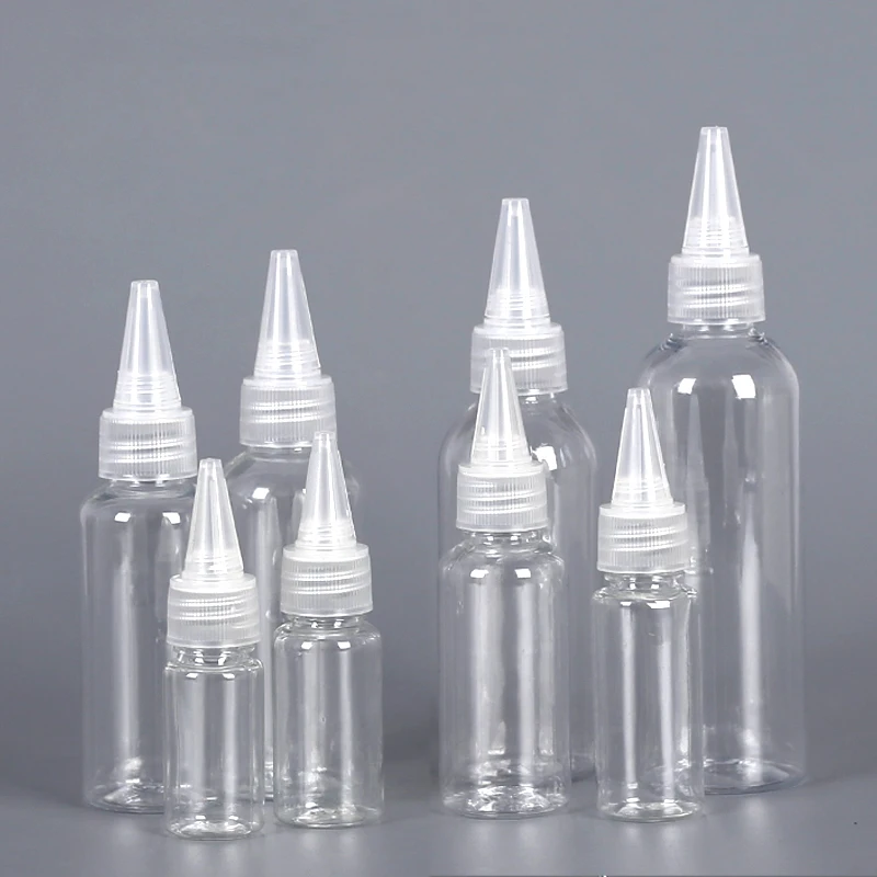 

50pcs 10ml/20ml/30ml/50ml/100ml Plastic PET Empty Dropper Bottles E Liquid Eye Juice Clear Disinfectant Ink Refillable Bottle